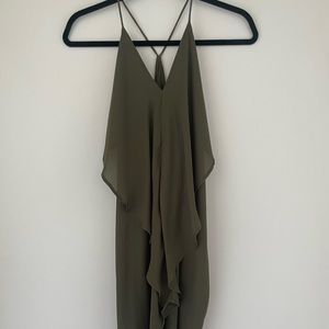 Olive green mini dress